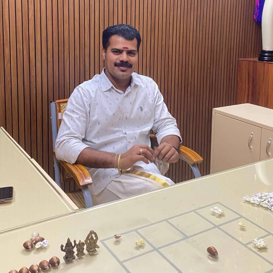 Kerala astrologer K.P. Sreevasthav in his office